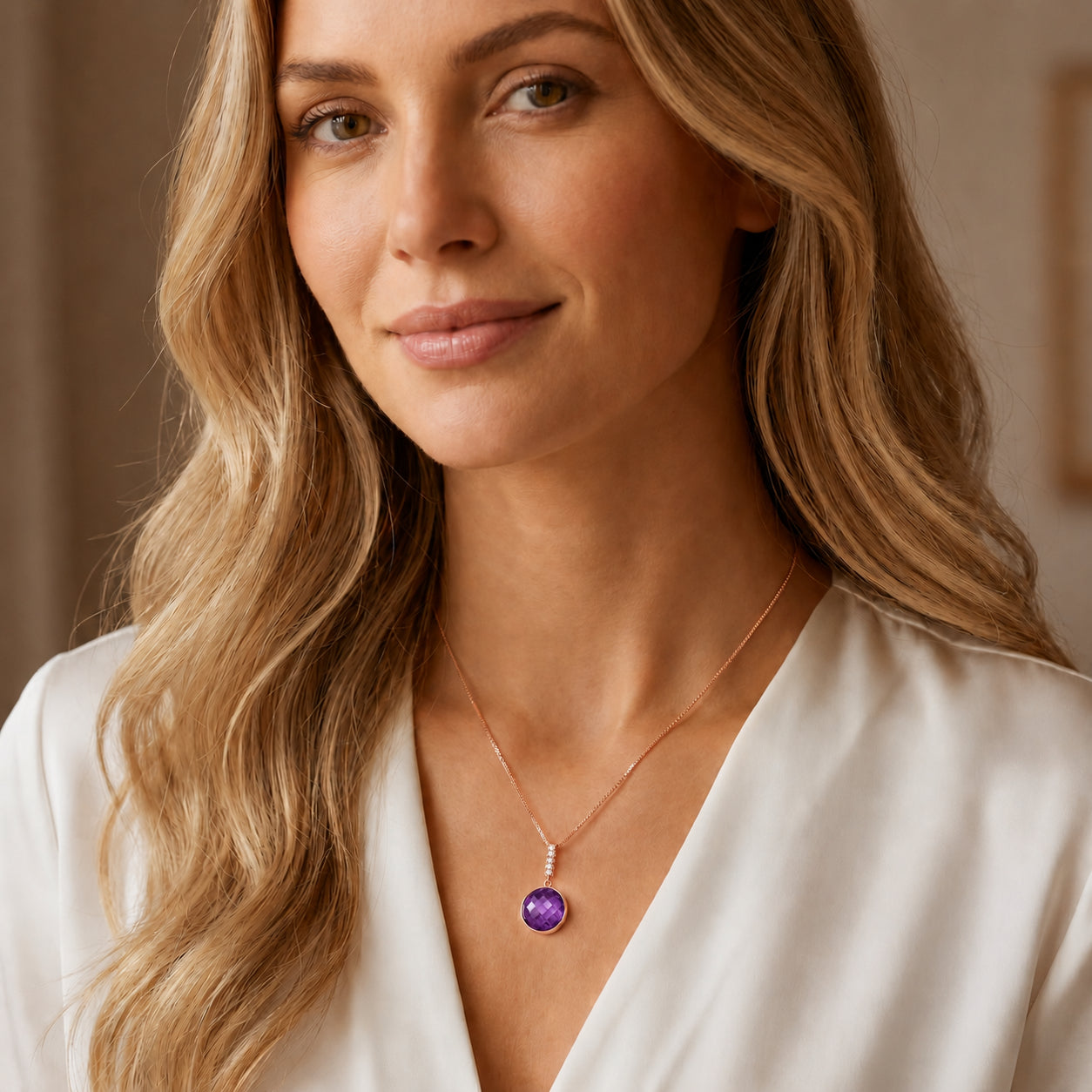 Rose Gold Pendant Necklace Ruby 10K — Alida