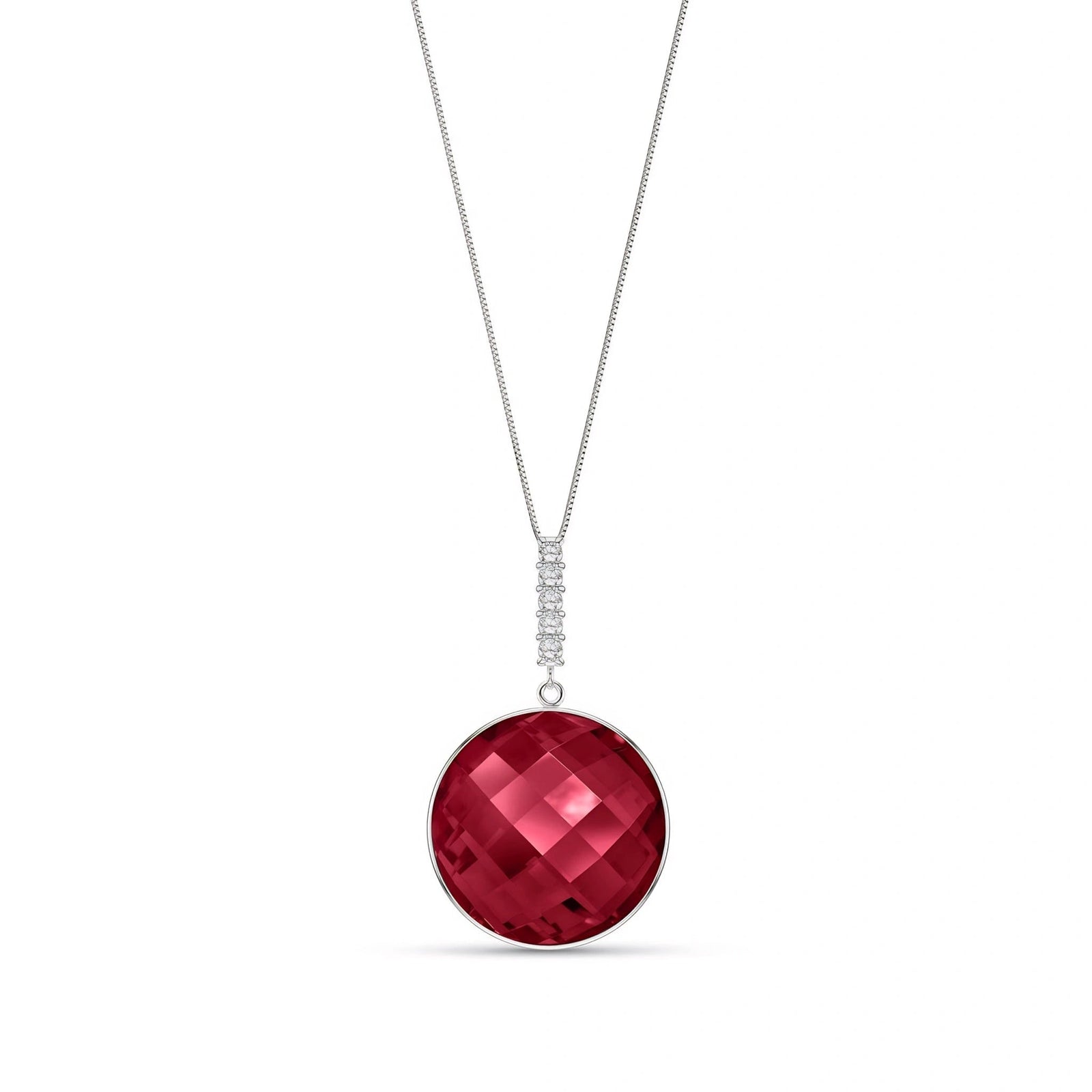 White Gold Pendant Necklace Ruby 10K — Alida
