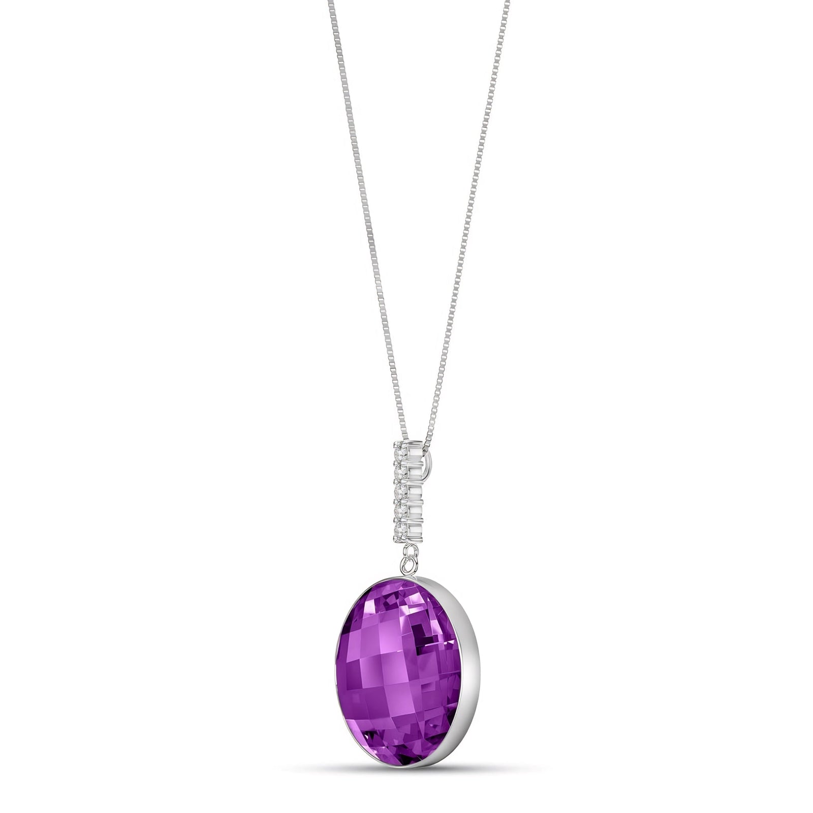 White Gold Pendant Necklace Ruby 10K — Alida