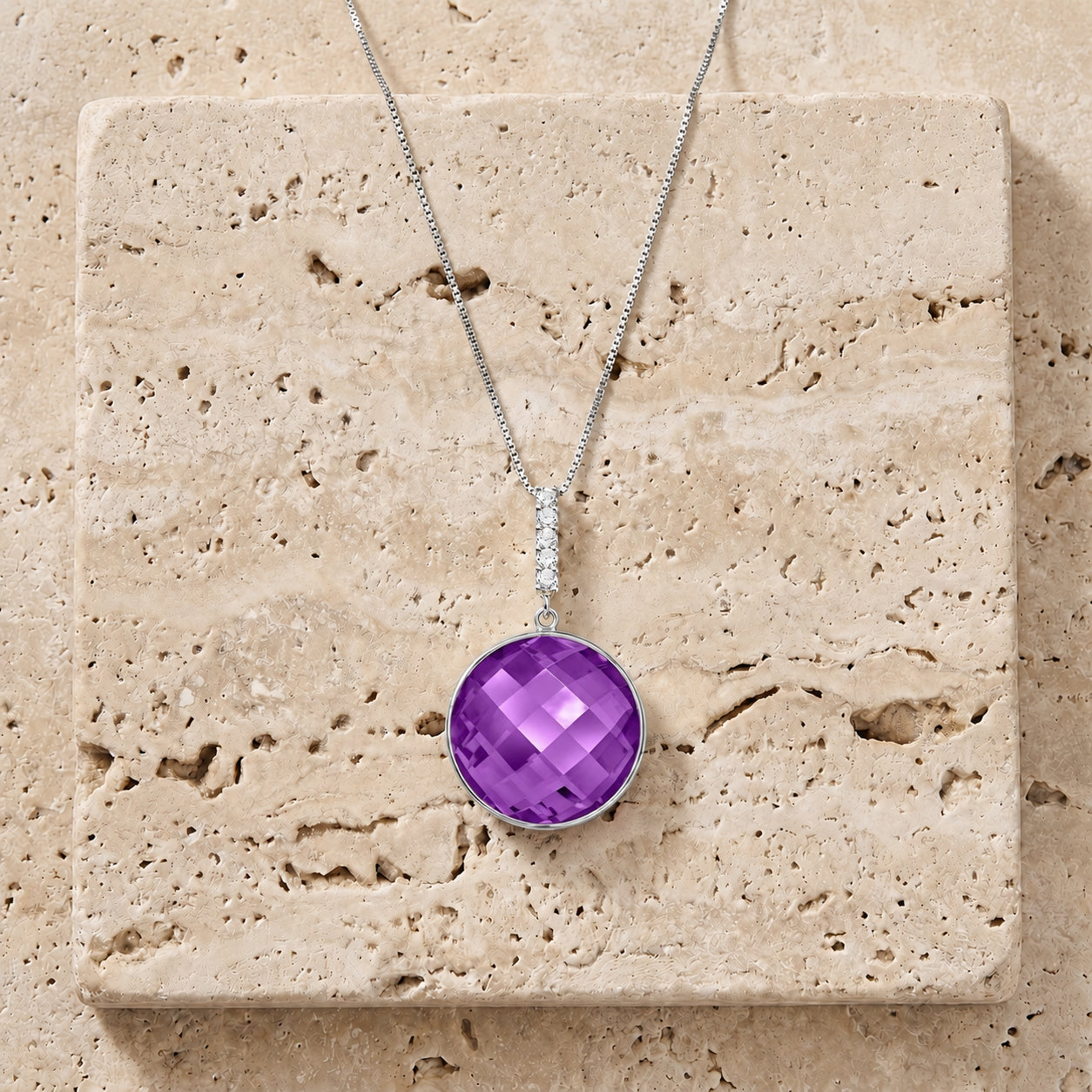 White Gold Pendant Necklace Ruby 10K — Alida