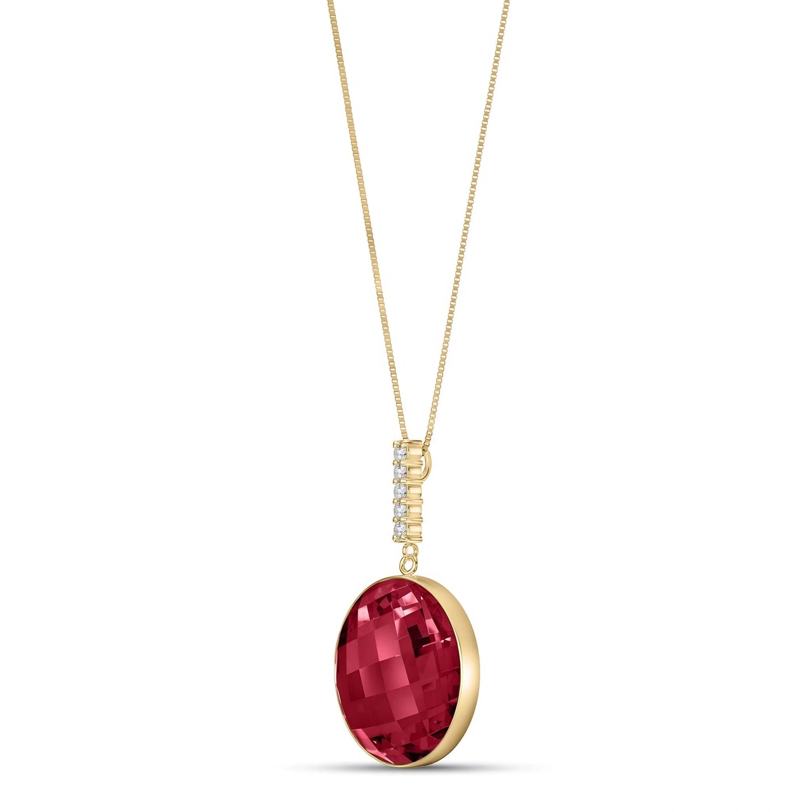 Yellow Gold Pendant Necklace Ruby 10K — Alida