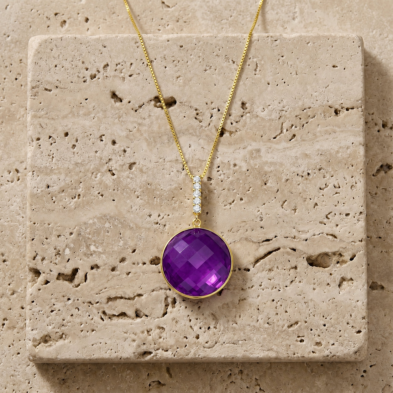 Yellow Gold Pendant Necklace Ruby 10K — Alida