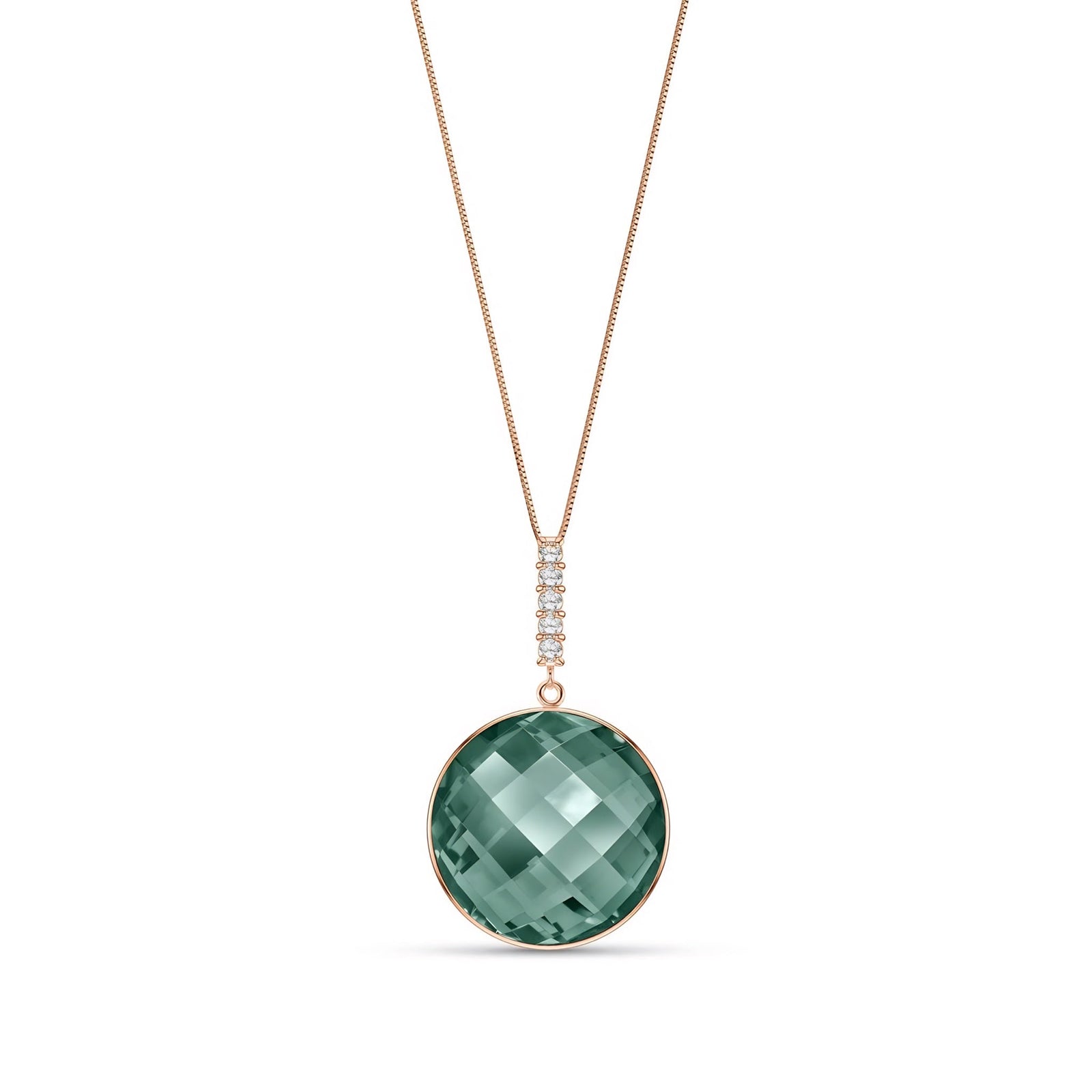 Rose Gold Pendant Necklace Diamond 10K — Alida