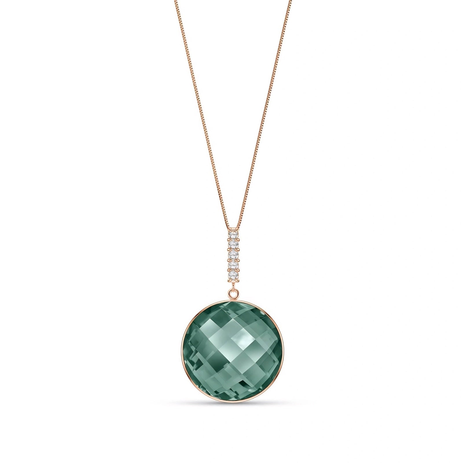 Rose Gold Pendant Necklace Diamond 10K — Alida