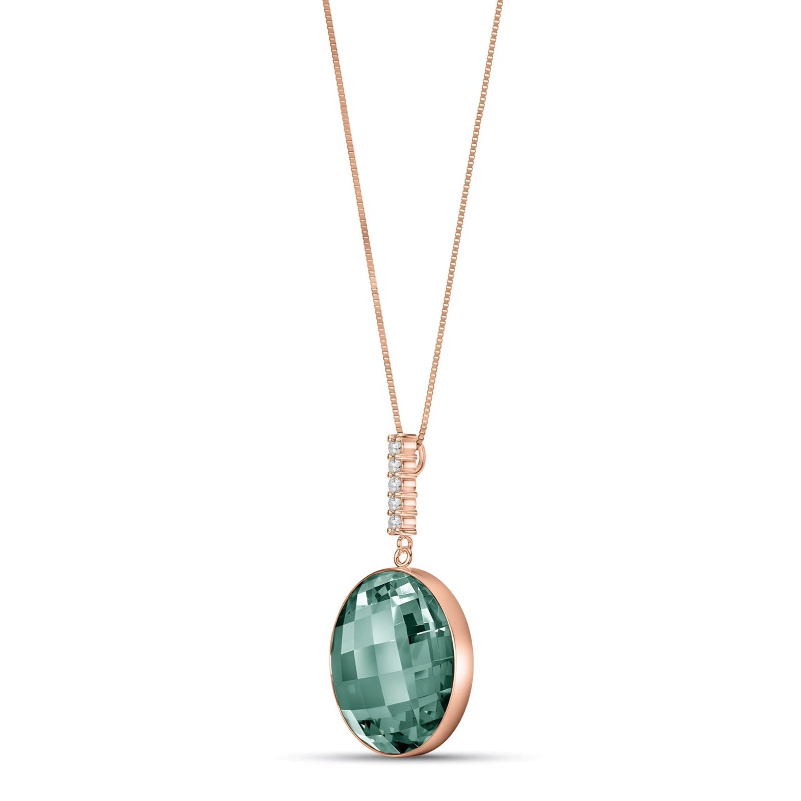 Rose Gold Pendant Necklace Diamond 10K — Alida