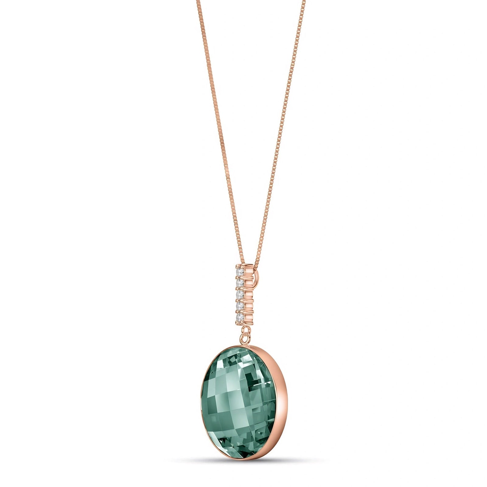 Rose Gold Pendant Necklace Diamond 10K — Alida