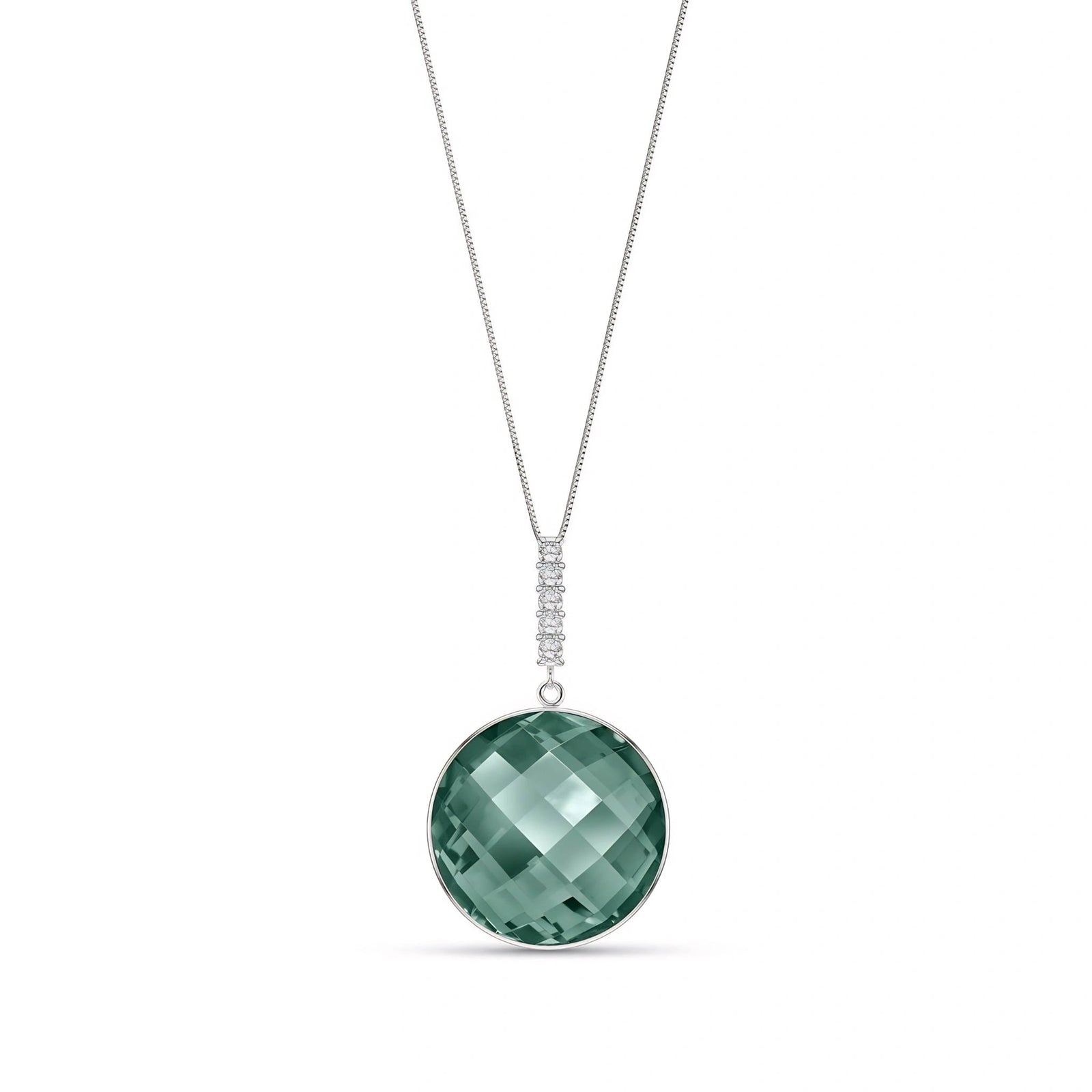 White Gold Pendant Necklace Diamond 10K — Alida
