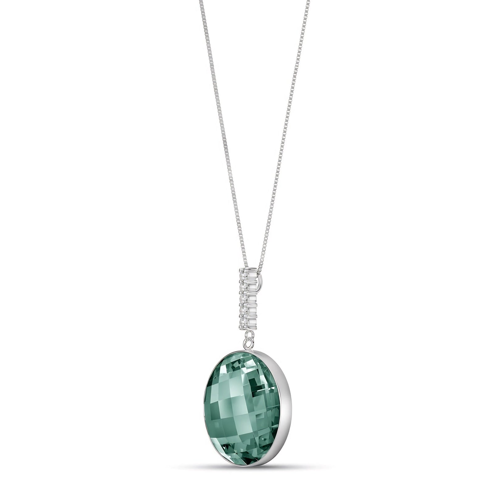 White Gold Pendant Necklace Diamond 10K — Alida
