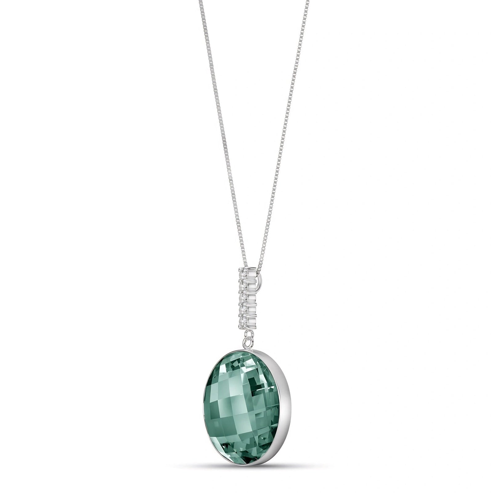 White Gold Pendant Necklace Diamond 10K — Alida