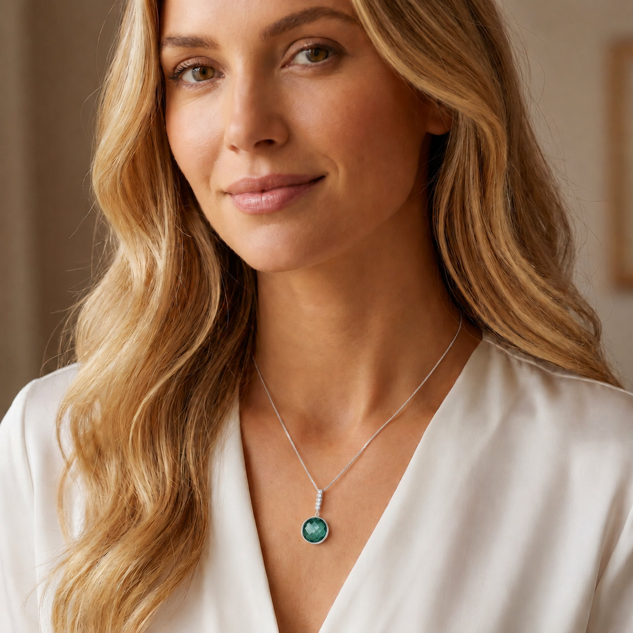 White Gold Pendant Necklace Diamond 10K — Alida