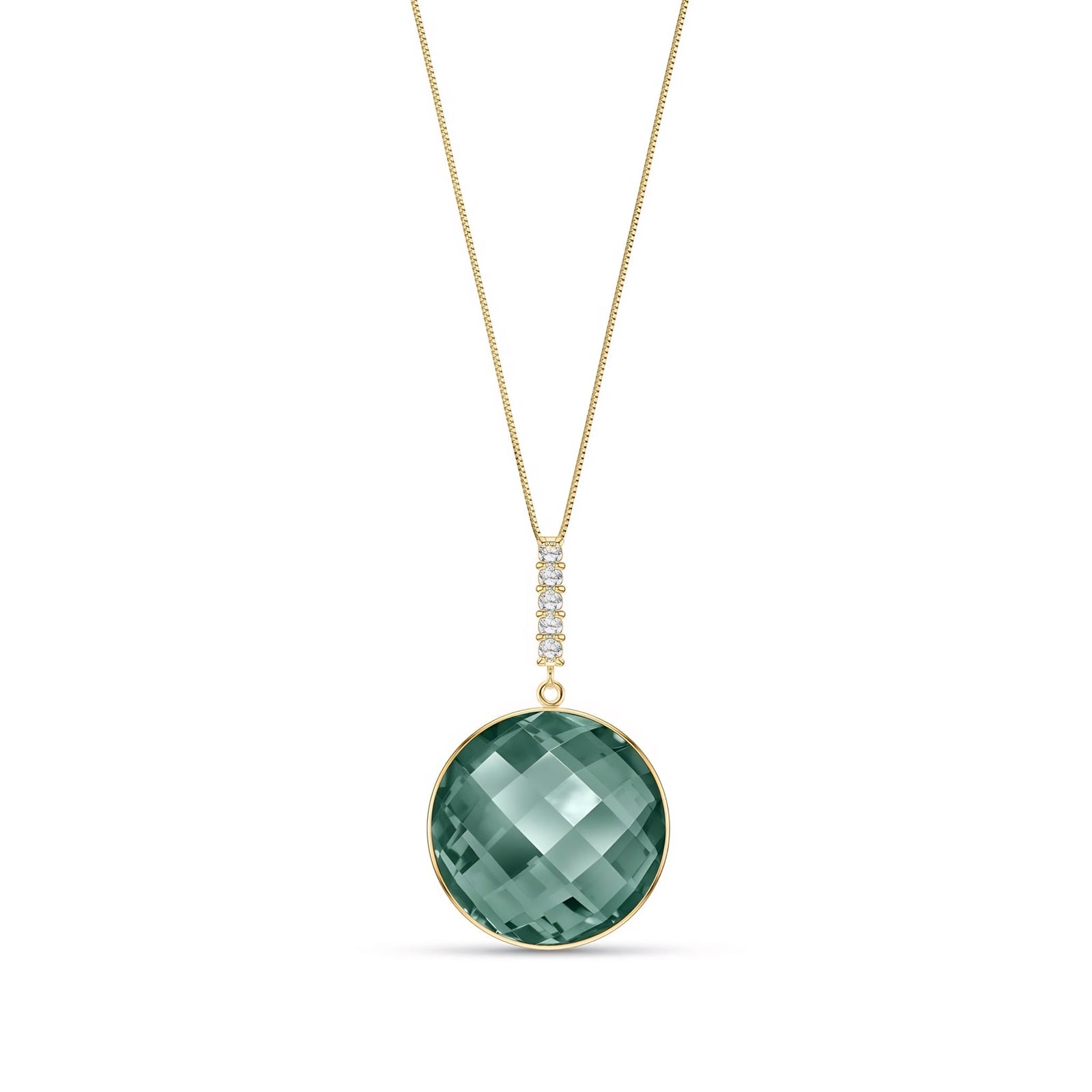 Yellow Gold Pendant Necklace Diamond 10K — Alida