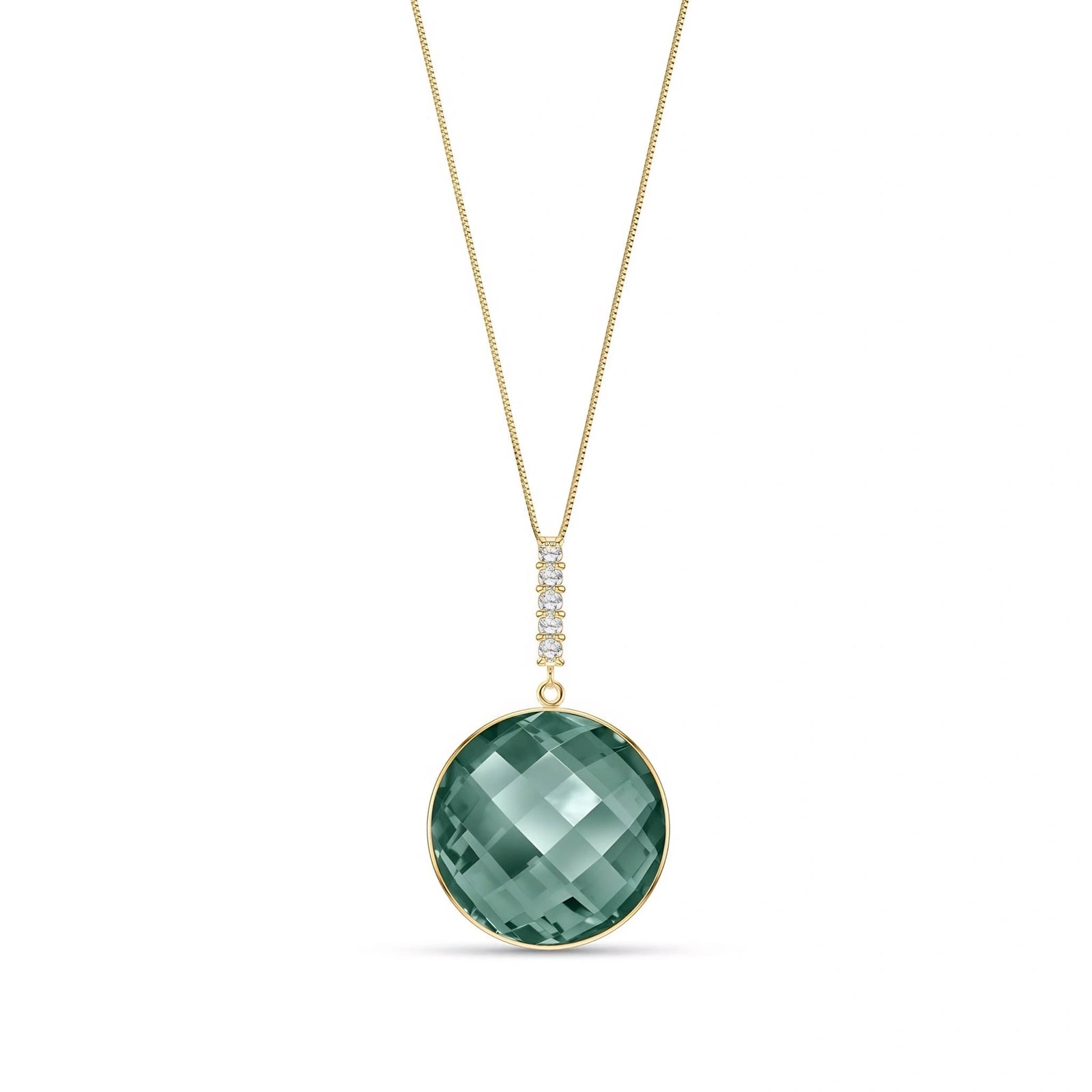 Yellow Gold Pendant Necklace Diamond 10K — Alida
