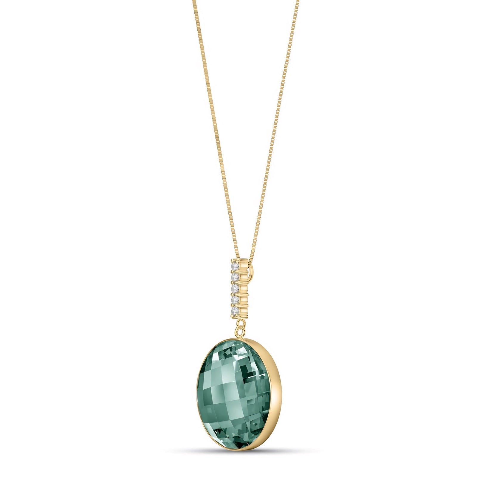 Yellow Gold Pendant Necklace Diamond 10K — Alida