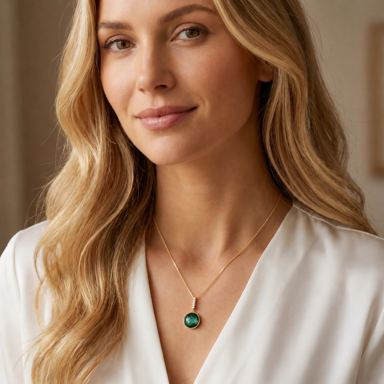 Yellow Gold Pendant Necklace Diamond 10K — Alida
