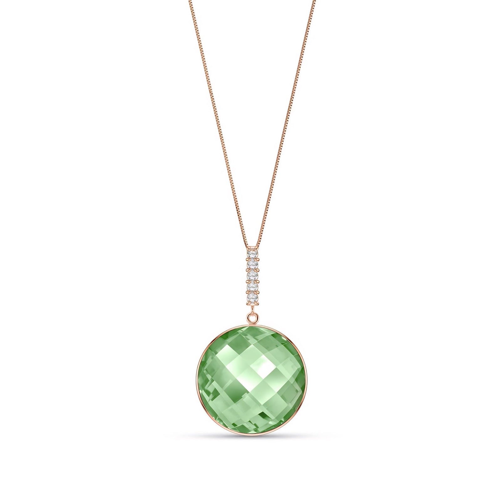Rose Gold Pendant Necklace Blue Topaz 10K — Alida