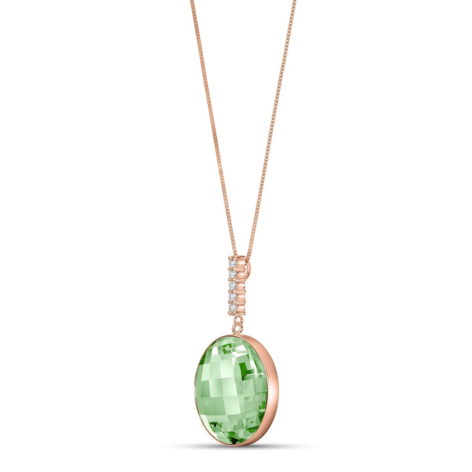 Rose Gold Pendant Necklace Blue Topaz 10K — Alida
