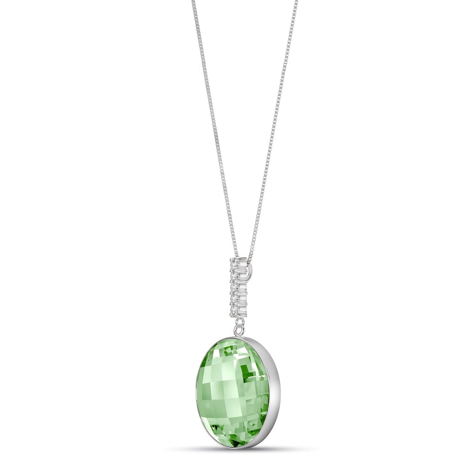 White Gold Pendant Necklace Blue Topaz 10K — Alida