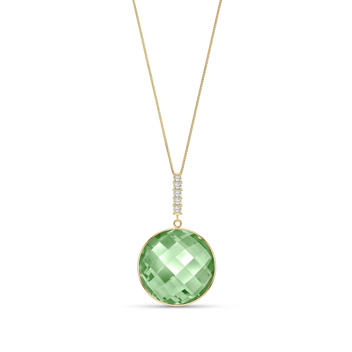 Yellow Gold Pendant Necklace Blue Topaz 10K — Alida