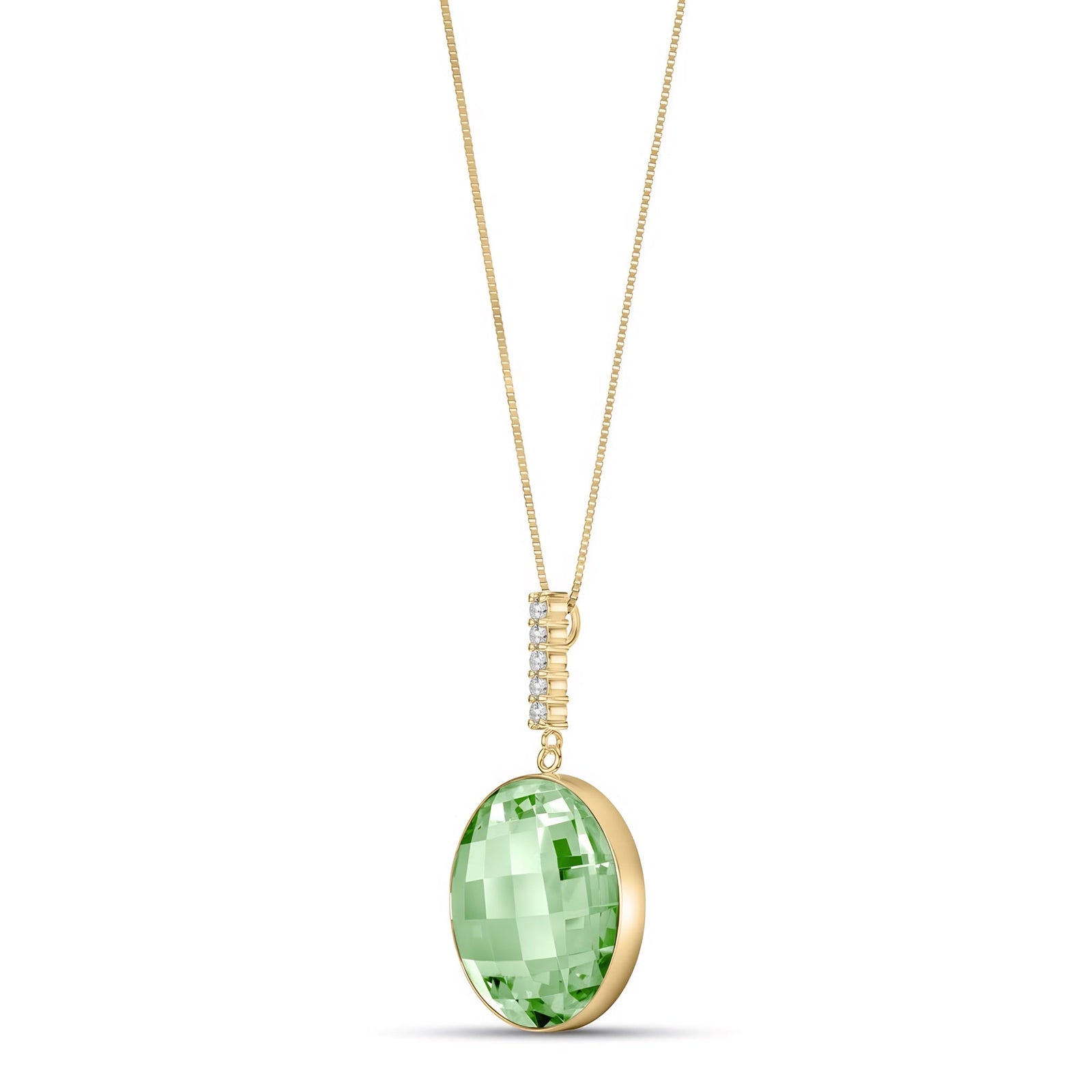 Yellow Gold Pendant Necklace Blue Topaz 10K — Alida