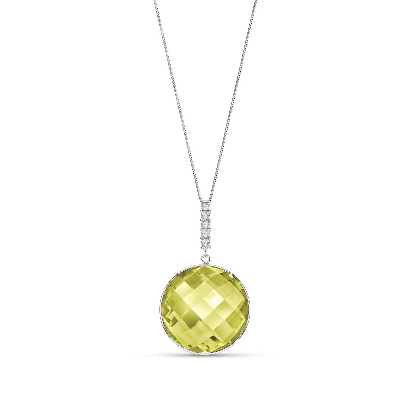 White Gold Pendant Necklace Amethyst 10K — Alida