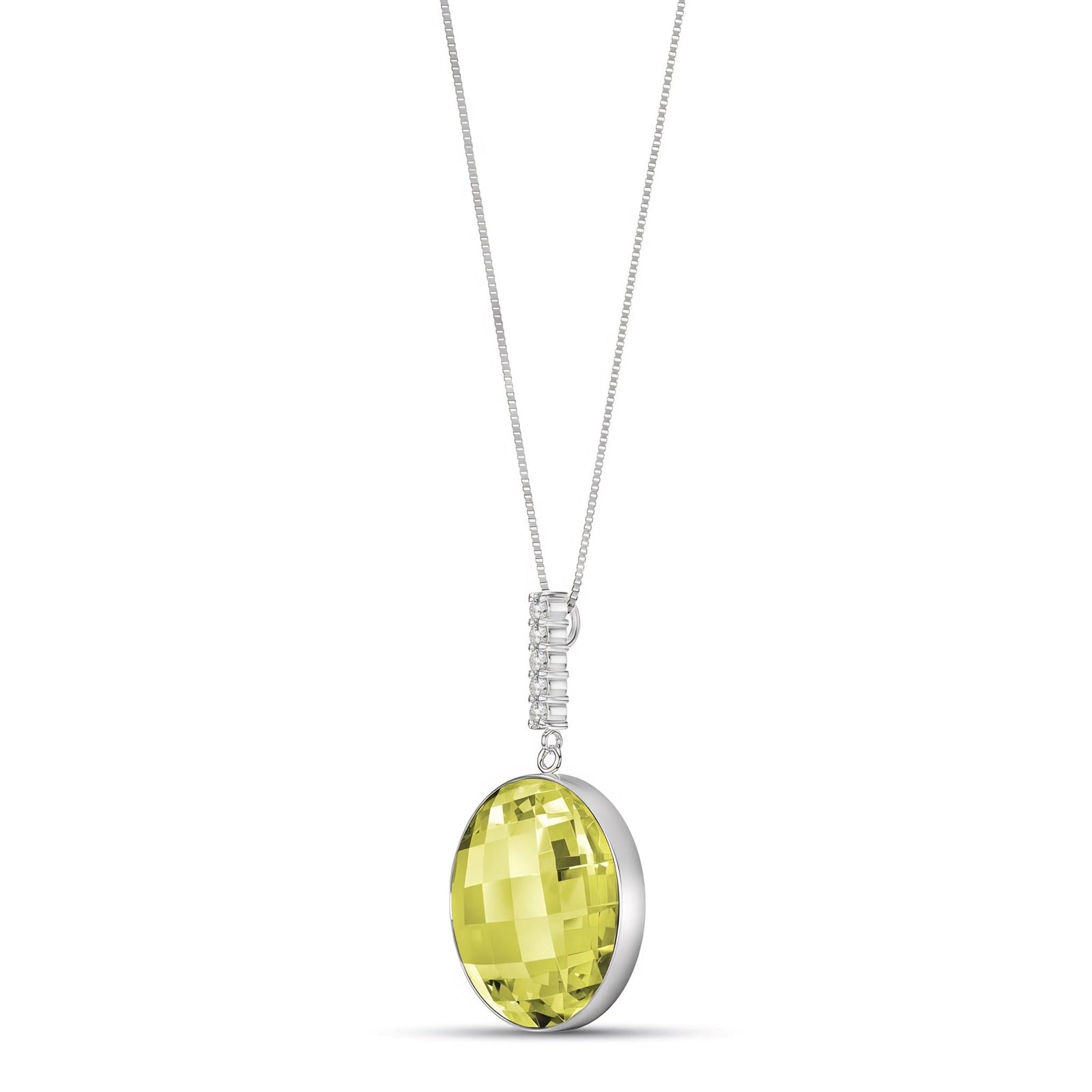 White Gold Pendant Necklace Amethyst 10K — Alida