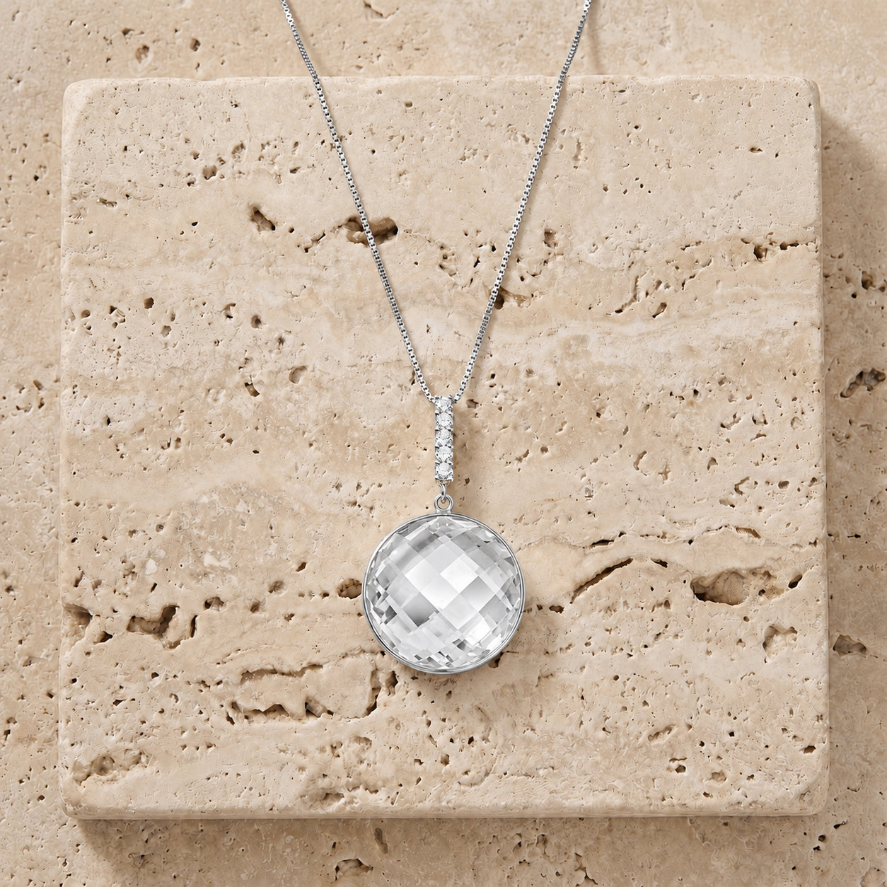 White Gold Pendant Necklace Amethyst 10K — Alida