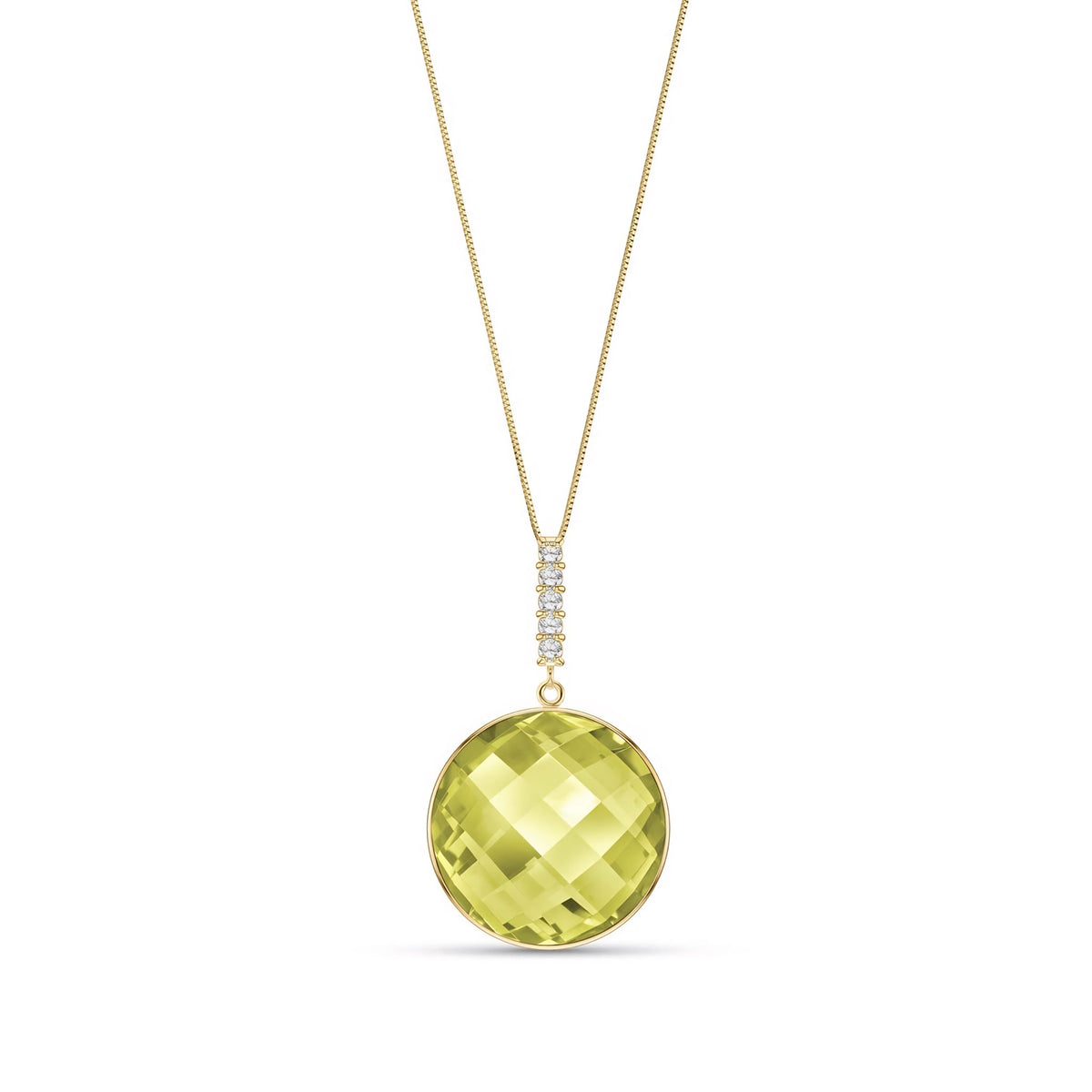 Yellow Gold Pendant Necklace Amethyst 10K — Alida