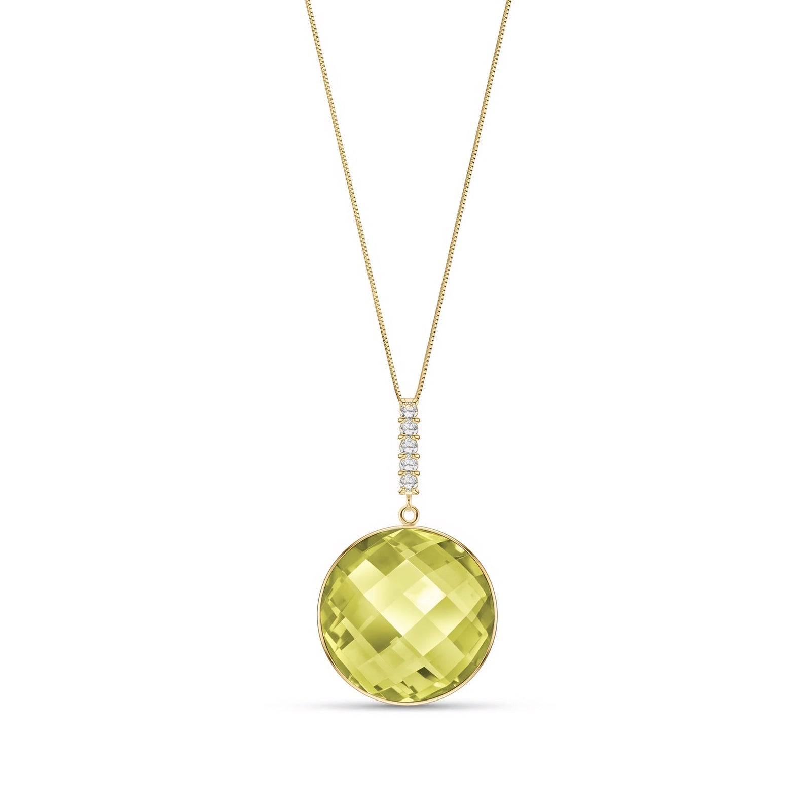 Yellow Gold Pendant Necklace Amethyst 10K — Alida