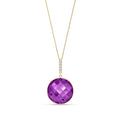 Yellow Gold Pendant Necklace Amethyst 10K — Alida