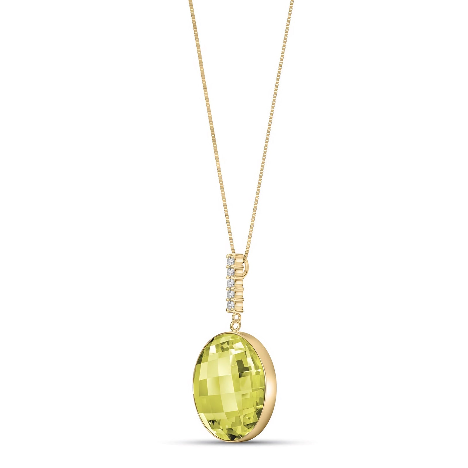 Yellow Gold Pendant Necklace Amethyst 10K — Alida