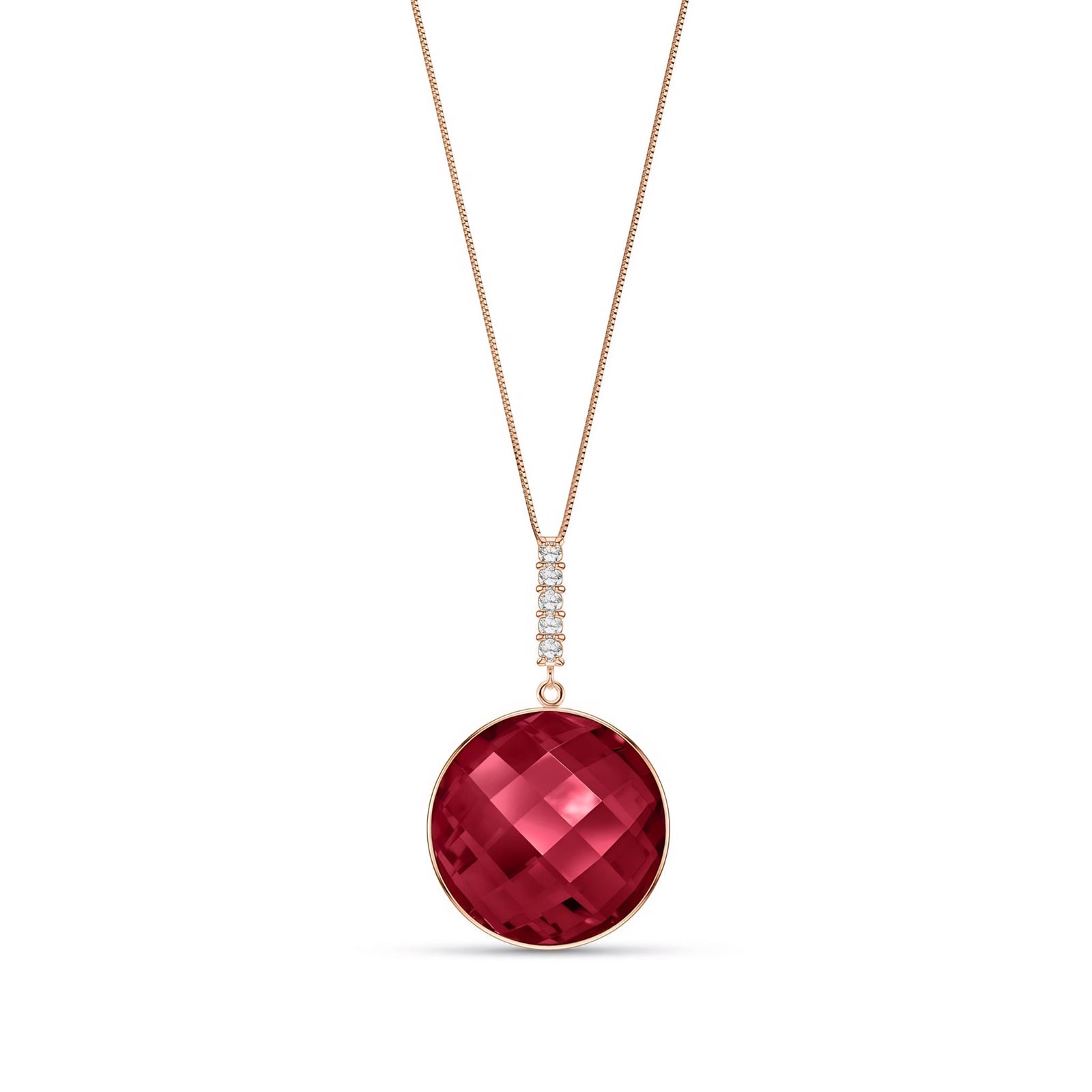 Rose Gold Pendant Necklace White Topaz 10K — Alida