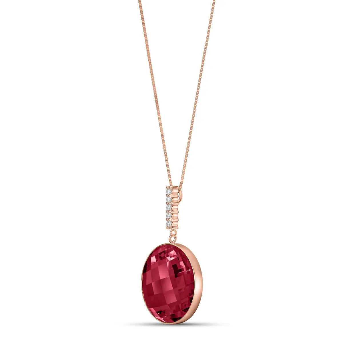 Rose Gold Pendant Necklace White Topaz 10K — Alida