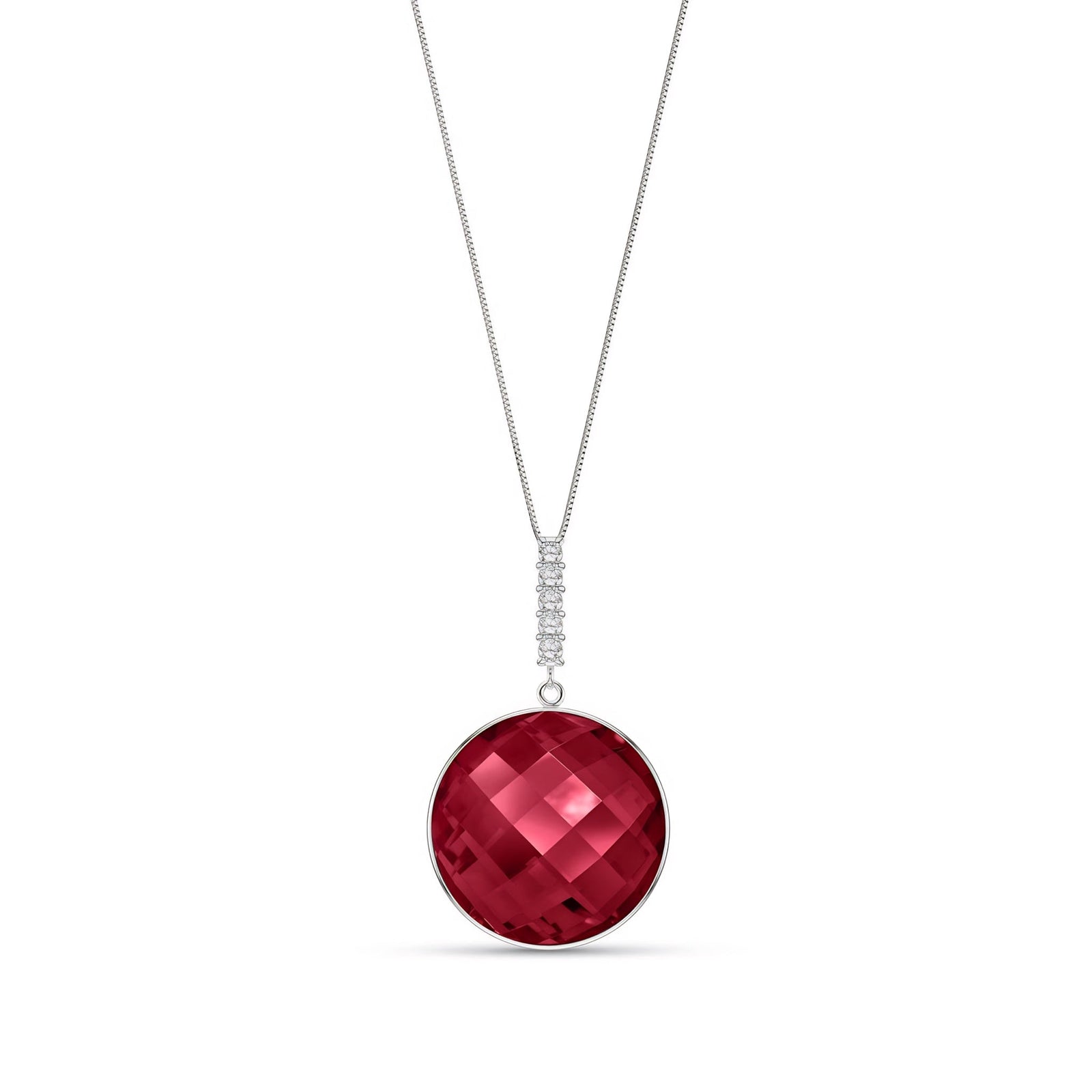White Gold Pendant Necklace White Topaz 10K — Alida