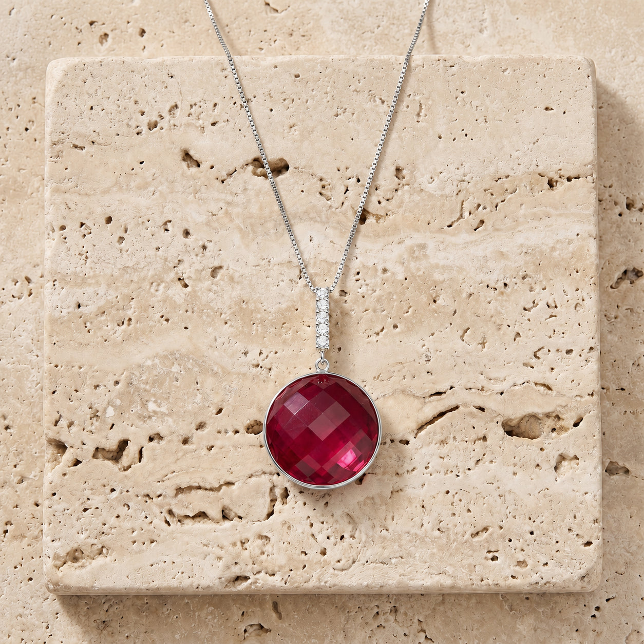 White Gold Pendant Necklace White Topaz 10K — Alida