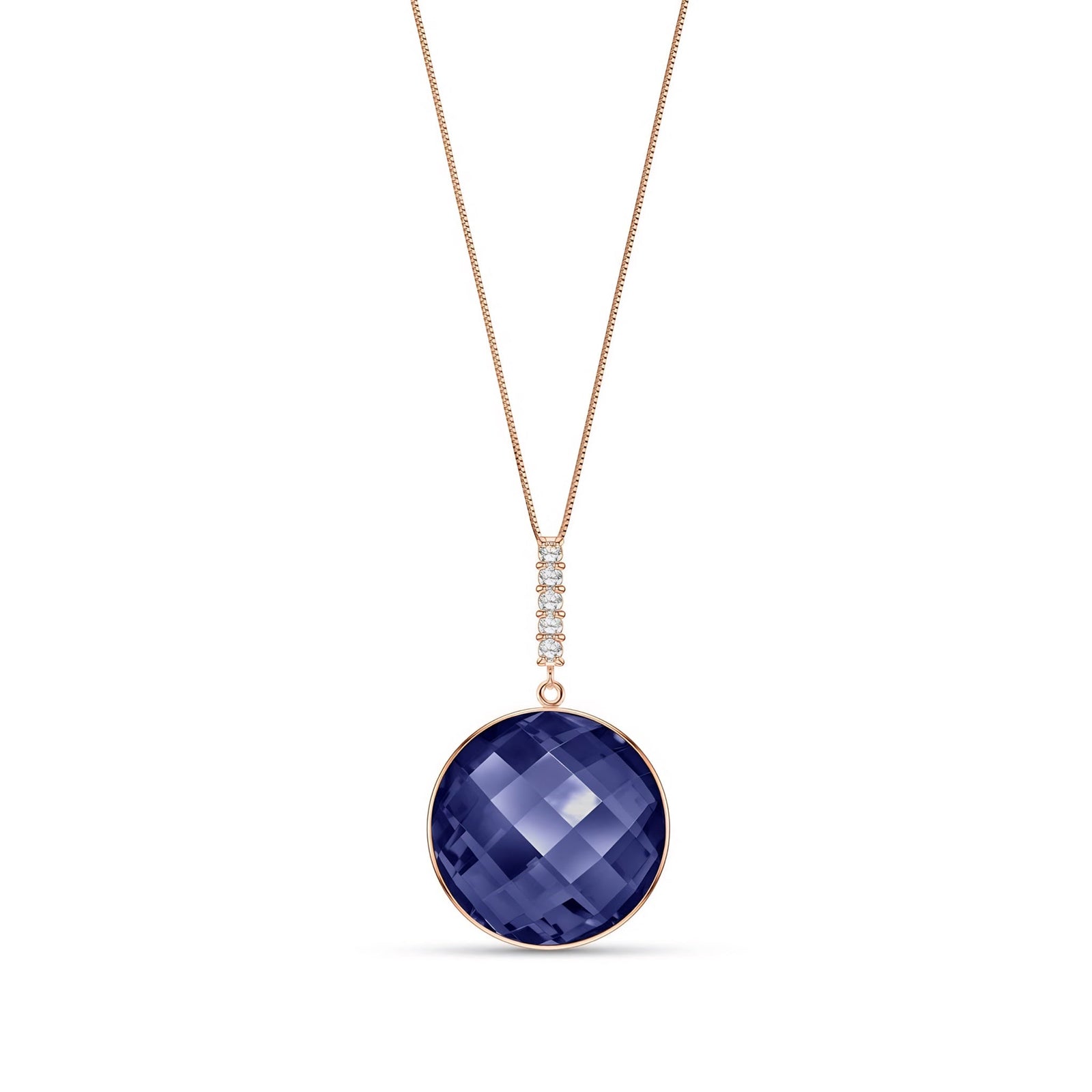 Rose Gold Pendant Necklace Lemon Quartz 10K — Alida