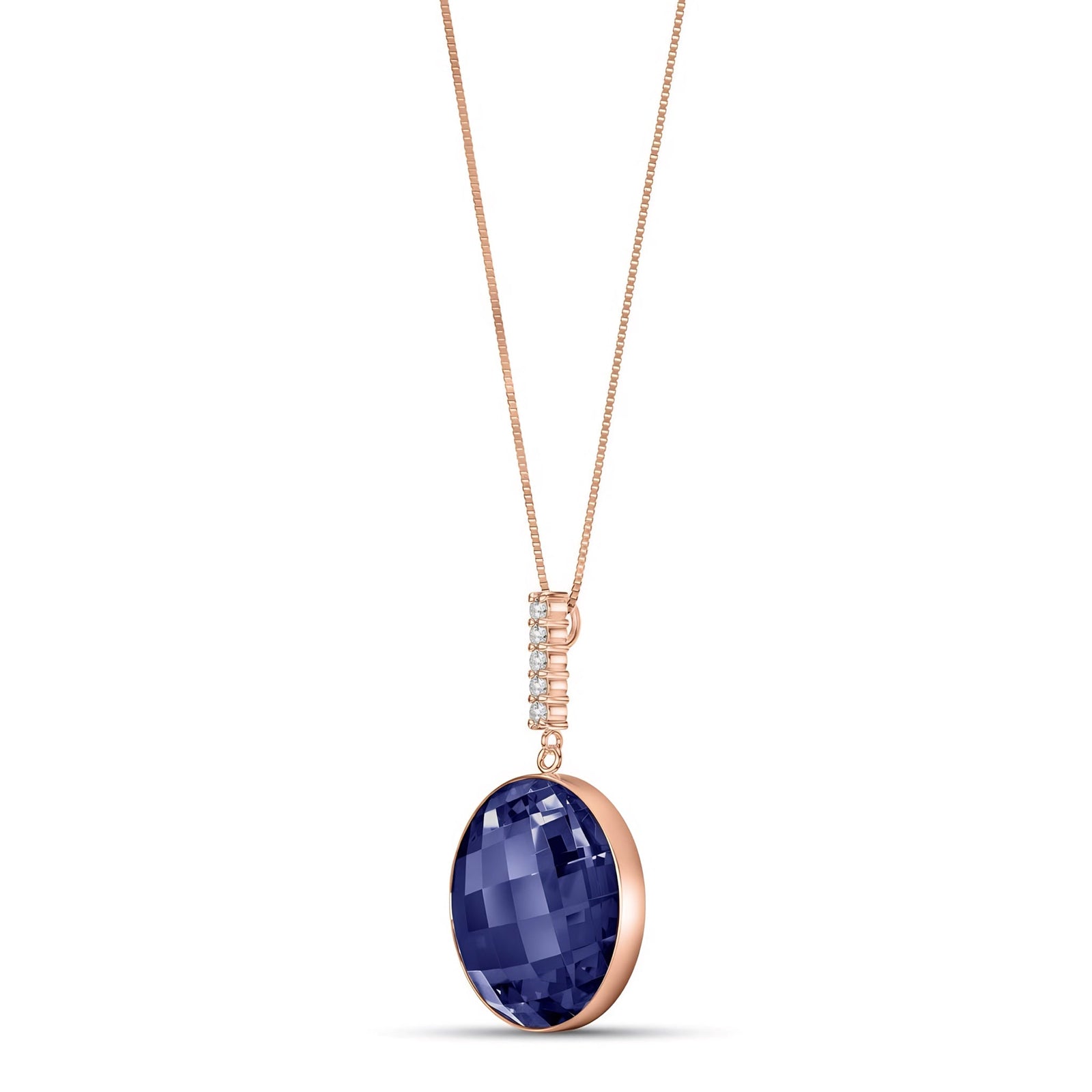 Rose Gold Pendant Necklace Lemon Quartz 10K — Alida