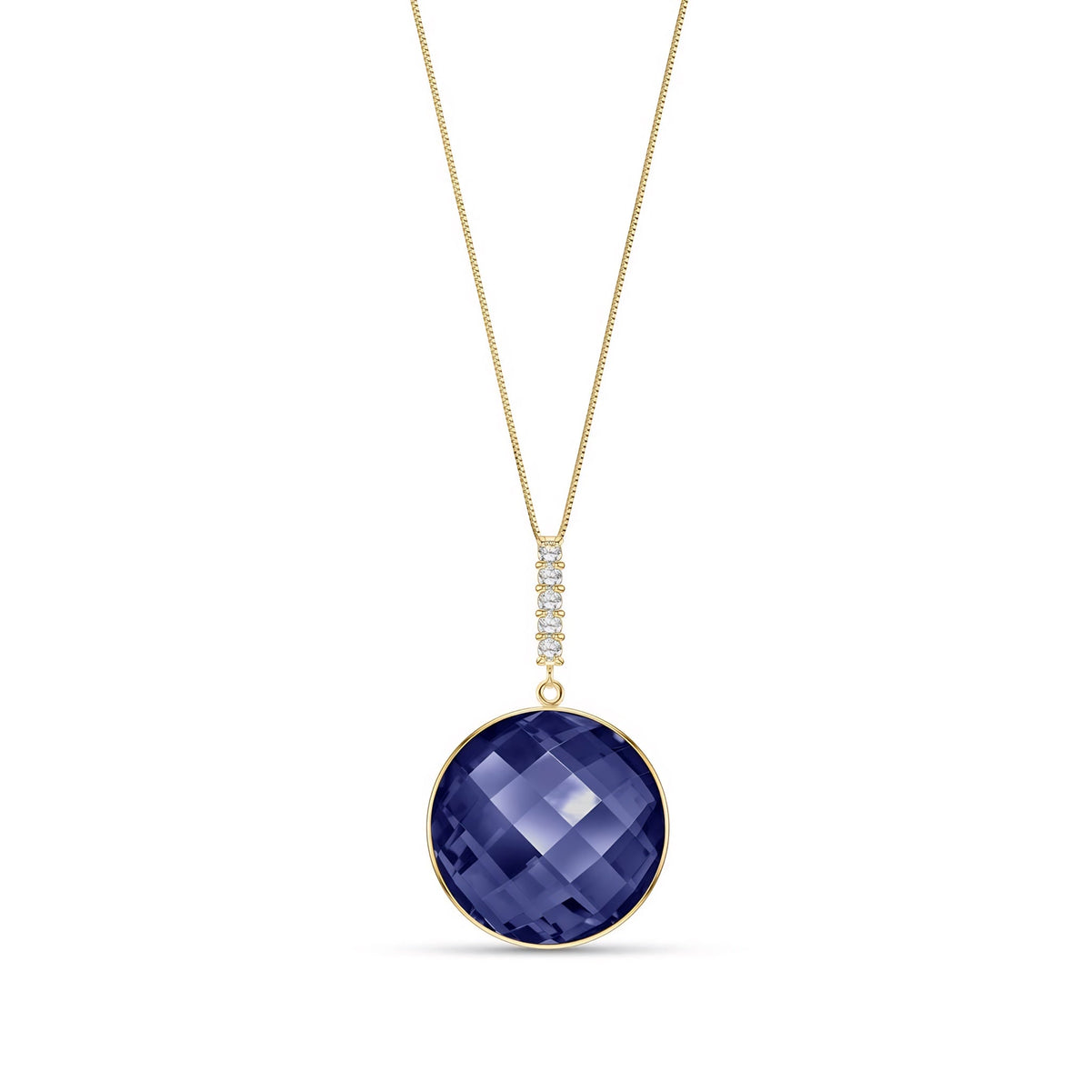 Yellow Gold Pendant Necklace Lemon Quartz 10K — Alida