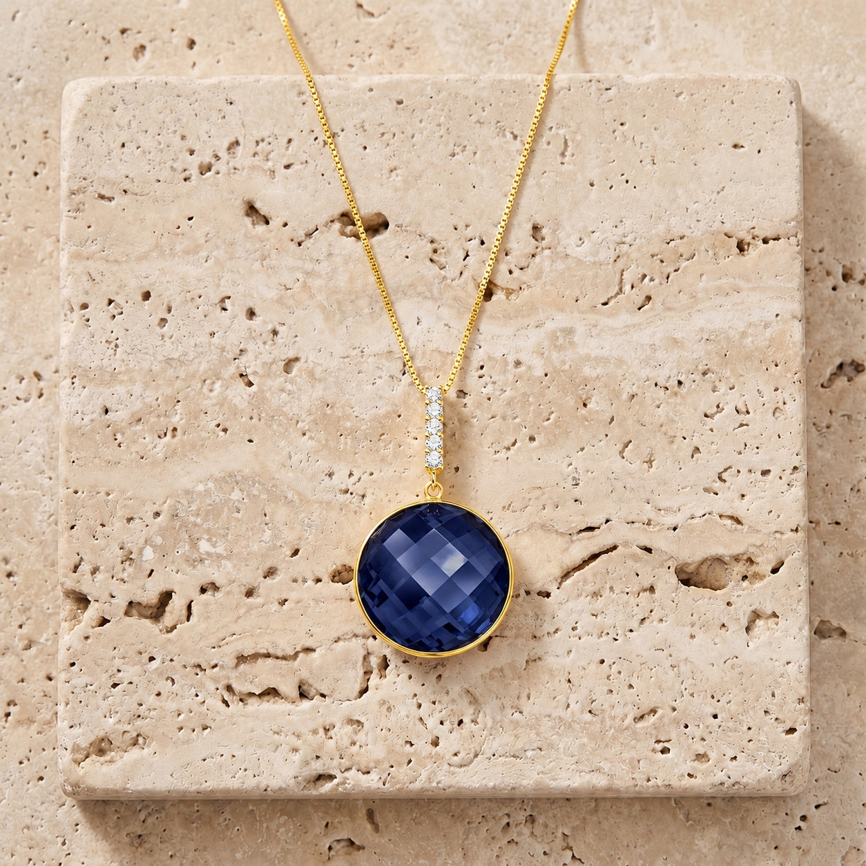 Yellow Gold Pendant Necklace Lemon Quartz 10K — Alida