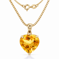 Yellow Gold Giuseppa lab-grown Citrine necklace, close-up with chain and clasp detail.