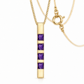 Yellow Gold Gioconda lab-grown amethyst necklace, shown with chain and clasp detail.