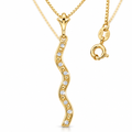 Yellow Gold Marcellina lab-grown diamond necklace, shown with chain and clasp detail.