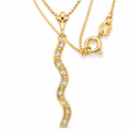 Yellow Gold Marcellina lab-grown diamond necklace, shown with chain and clasp detail.