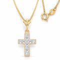 Yellow Gold Egle lab-grown diamond necklace, shown with chain and clasp detail.