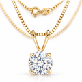 Yellow Gold Lia lab-grown diamond necklace, shown with chain and clasp detail.