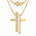 Yellow Gold Fulvia lab-grown diamond necklace, shown with chain and clasp detail.