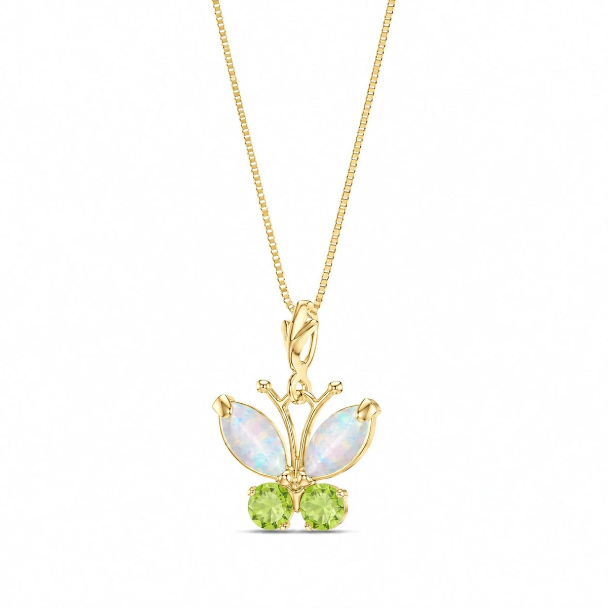 Yellow Gold Necklace Peridot & Opal — Miranda Eternal Necklace, view 2