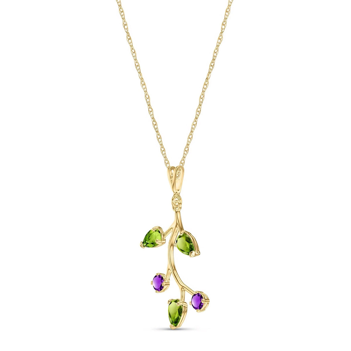 Yellow Gold Necklace Peridot — Nadia Necklace, view 2