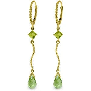 Yellow Gold Earrings Peridot — Palma Earrings, front view