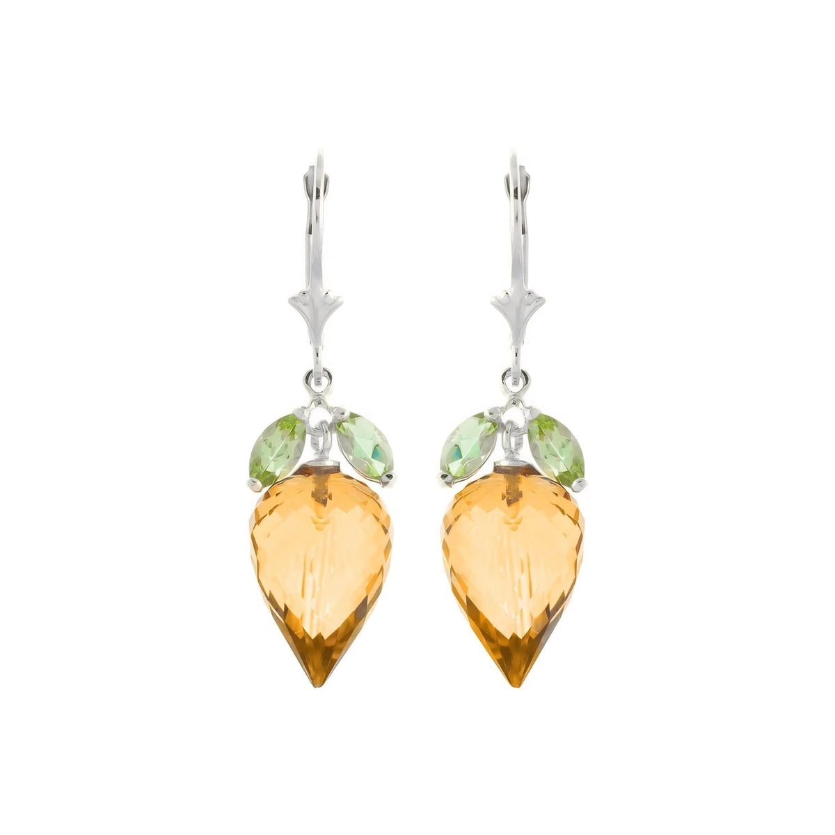 White Gold Earrings Citrine & Peridot — Ornella Earrings, view 2