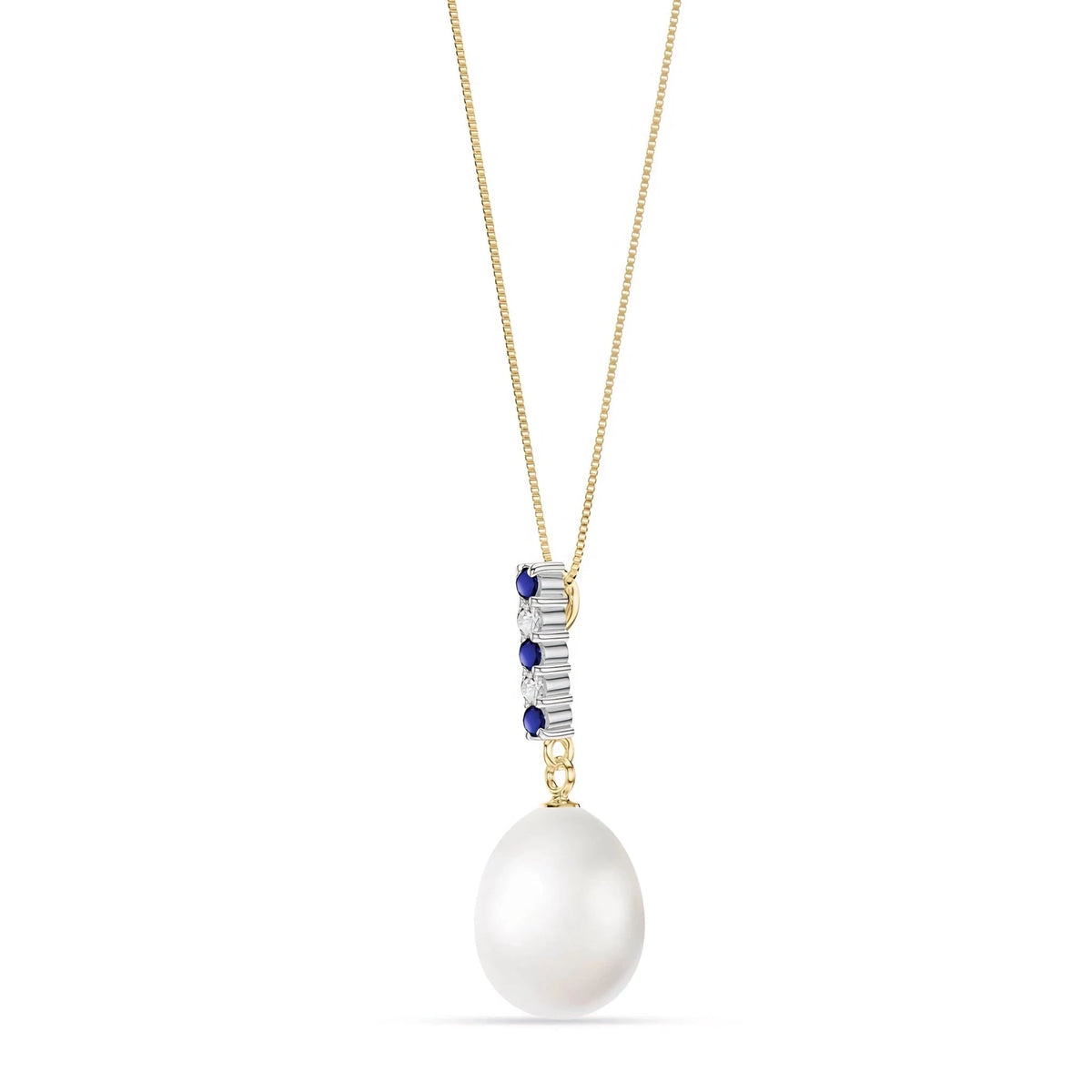 Yellow Gold Necklace Multi-Stone — Eulalia Pendant Necklace, view 2